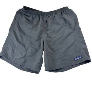 Patagonia Mens Medium Gray Nylon Baggies Shorts Outdoor Casual Activewear pocket